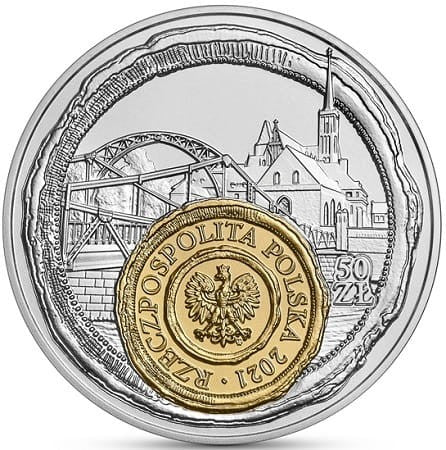 Moneta 50 zł Wrocław mała ojczyzna 2021 r.