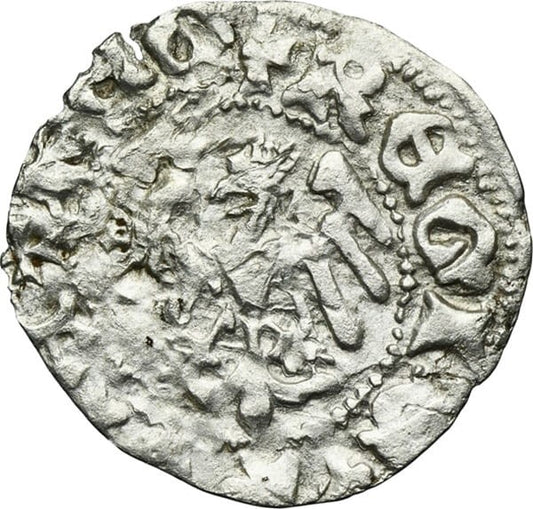 Moneta półgrosz koronny Władysław II Jagiełło Kraków ok 1412-1414