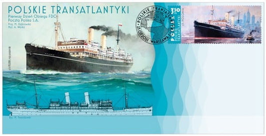 Polskie transatlantyki Zestaw 3 FDC 2021