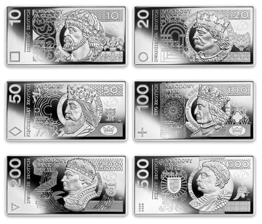 Zestaw monet Polskie banknoty obiegowe 2022 r.