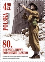 Znaczki 80 rocznica bitwy pod Monte Cassino Arkusz 2024 5384