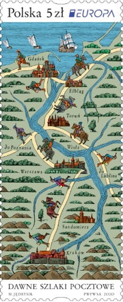 Koperta FDC Dawne szlaki pocztowe 2020 Europa