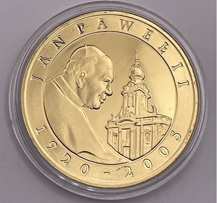 Moneta 10 zł Jan Paweł II platerowana 2005