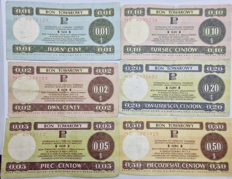Bon towarowy PEWEX zestaw 1979