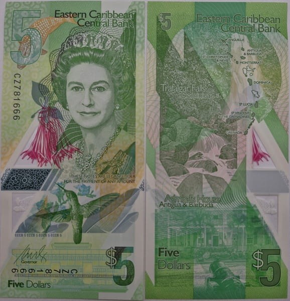 Karaiby Wschodnie banknot 5 dolarów 2023