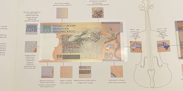 Krzysztof Penderecki PWPW 2013 r. folder banknot testowy