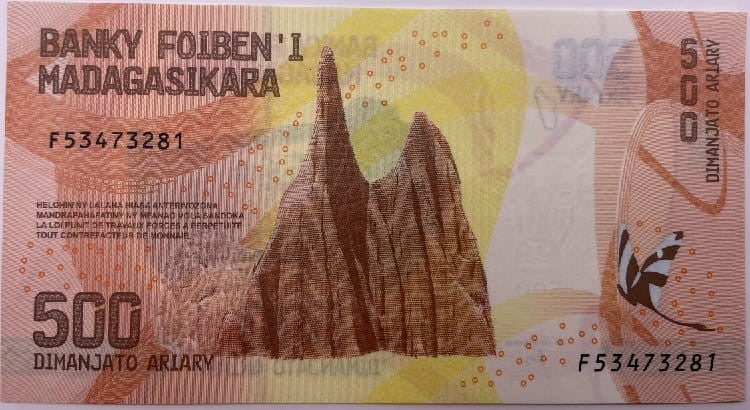 Madagaskar banknot 500 Ariary 2017 UNC