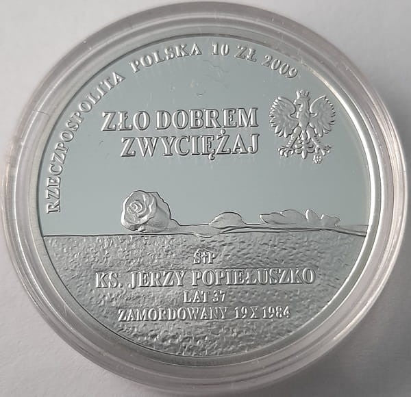 Moneta 10 zł 25. rocznica śmierci ks. Jerzego Popiełuszki 2009 r.