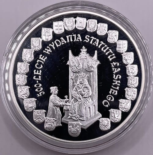 Moneta 10 zł 500-lecie statutu Łaskiego 2006 r.