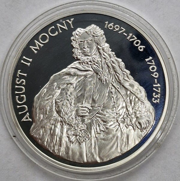 Moneta 10 zł August II Mocny półpostać 2005