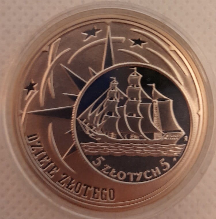 Moneta 10 zł Dzieje złotego Żaglowiec 2005