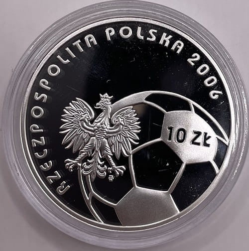Moneta 10 zł MŚ w piłce nożnej Niemcy 2006 r.